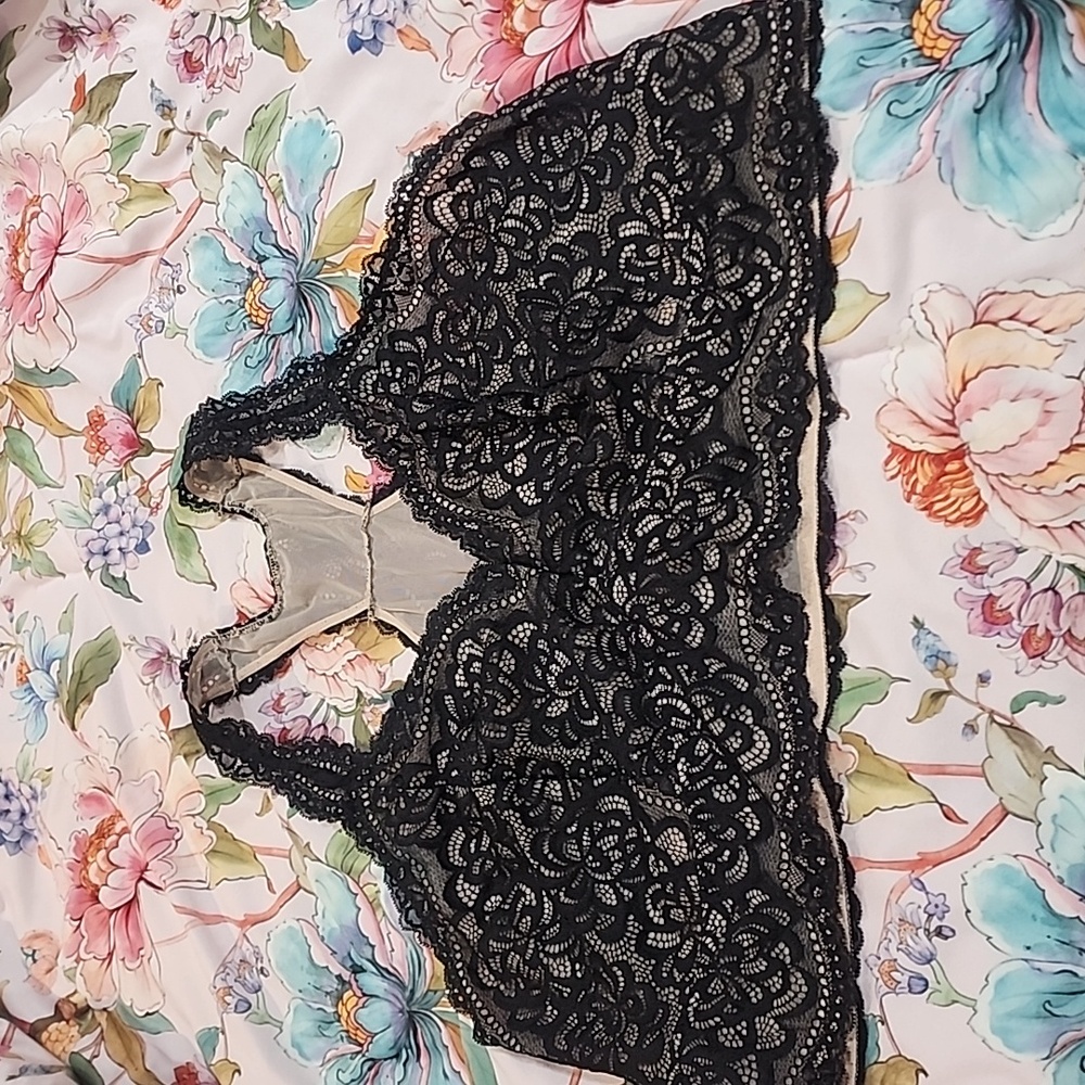 TORRID - Bralettes, Floral Black Lace, Bundle of Three - Picture 3 of 12